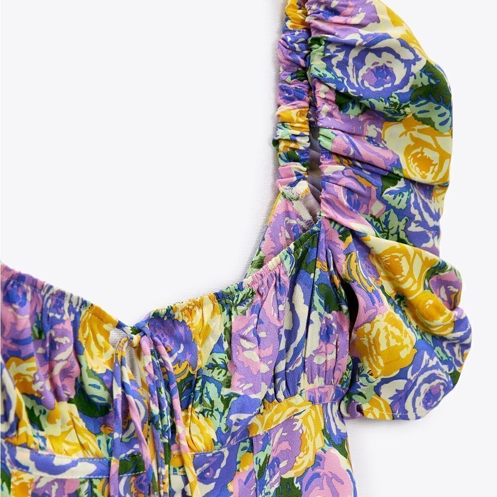 ZARA PRINTED CORSET STYLE DRESS - Picture 7 of 8